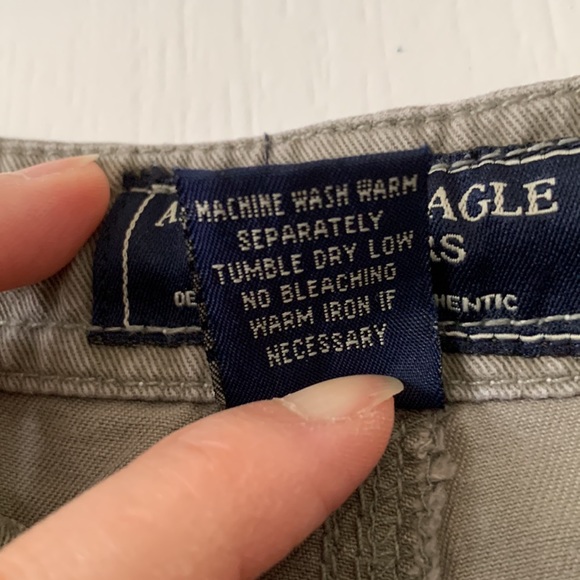 AMERICAN EAGLE Olive Green 100% Cotton Drawstring 3.5” Inseam Shorts Size 4 - Picture 9 of 16